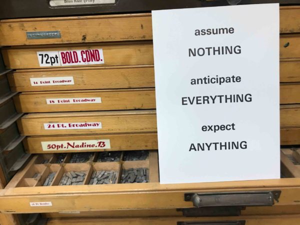 "Assume" Letterpress Poster