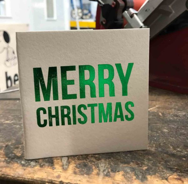 Merry Christmas Green Foil