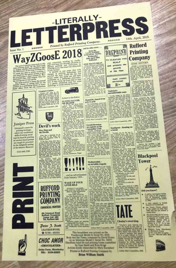 Wayzoose 2018 Broadsheet