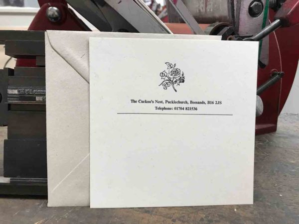 Note Cards Flower Letterpress (pkt of 50)